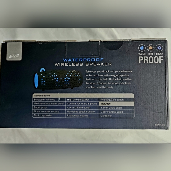 ILIVE ISBW337B Waterproof Bluetooth(R) Speaker (Blue) - Picture 4 of 5